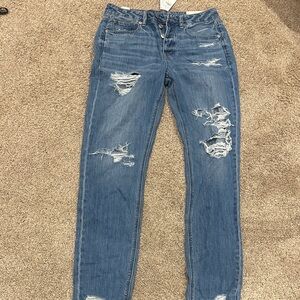 American Eagle Outfitters Distressed Blue Straight Leg Jeans
